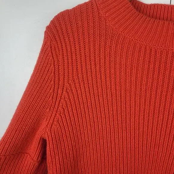 Boden Wool Alpaca Chunky Knit Bell Sleeve Pullover Mock Neck Leah Sweater | S - Picture 8 of 10
